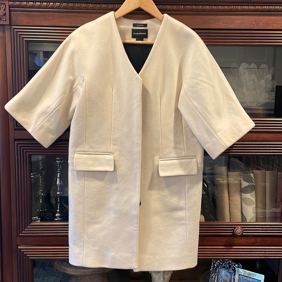 Club Monaco Italian Wool Retro Cream Coat - Picture 5 of 14